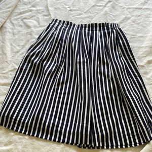 blue and white striped JCrew skirt